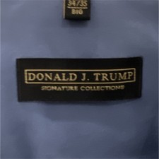 Donald J. Trump Blue Formal Shirt Spread Collar Long Sleeve 18.5 Big Tall