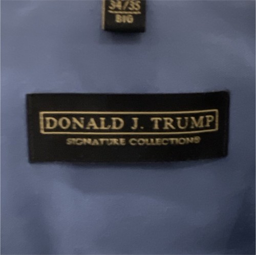 Donald J. Trump Blue Formal Shirt Spread Collar Long Sleeve 18.5 Big & Tall