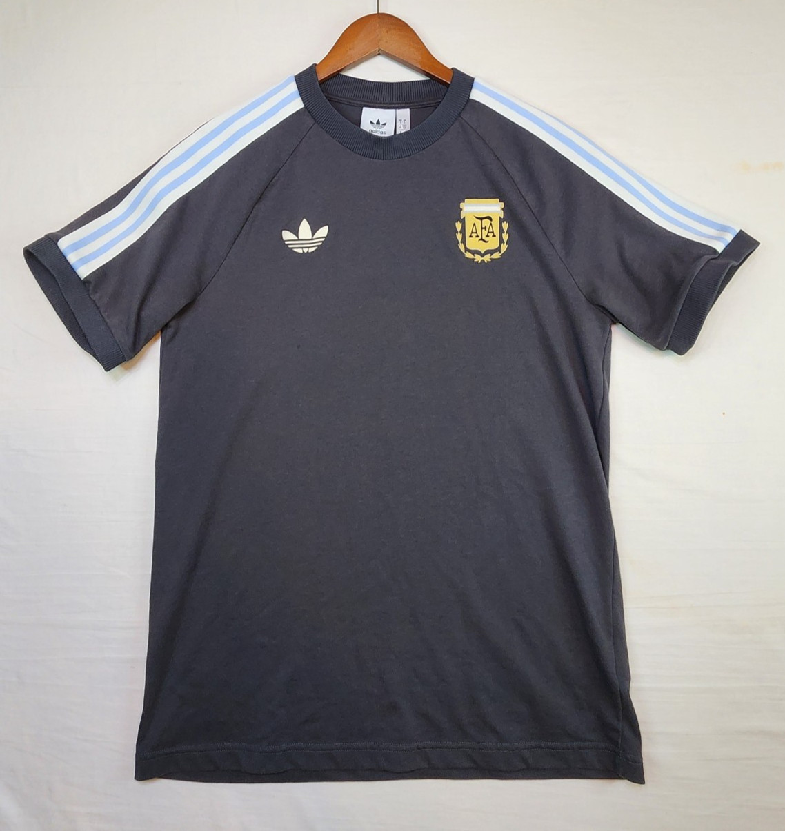 Adidas Originals Argentina National Team Beckenbauer Shirt 3 Stripes Mens Large
