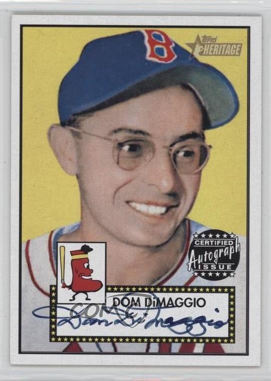 2001 Topps Heritage Auto Dom DiMaggio #THA-DD Auto n8a