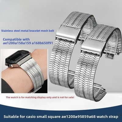 For Casio AE1200 A158 A159 A168 B650 F91 Stainless Steel Mesh Watch Band Strap