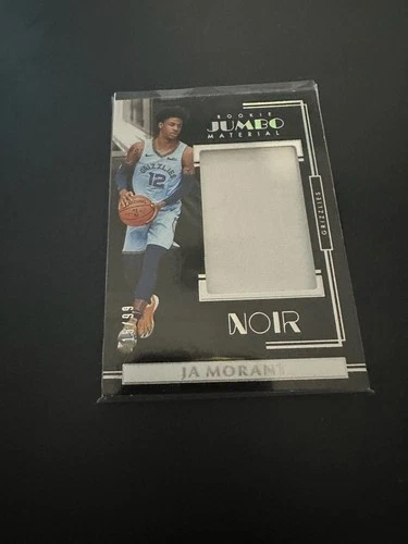 2019 Noir Ja Morant Rookie #PATCH /99 JUMBO Worn Jersey