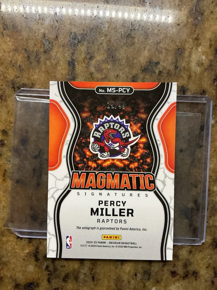(Lote de 5 tarjetas) 2024-25 Panini Obsidian Percy Miller “MASTER P” Magmatic Auto #/49 Foto 4 de 4