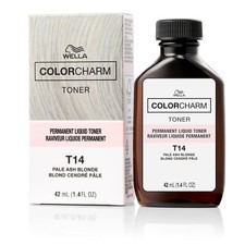 Wella ColorCharm Permanent Hair Toner Liquid 1.4 oz  T14 Pale Ash Blonde 