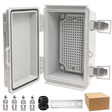 Waterproof Electrical Box, IP67 Junction Box Stainless Steel Latch Hinged Gre...