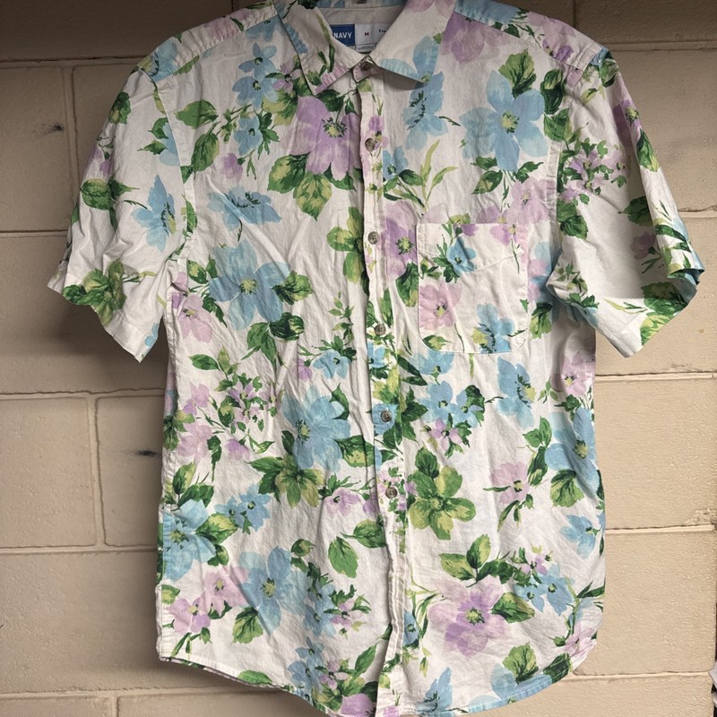 Old Navy Everyday Men’s Shirt Regular Fit Button Up Floral Cotton Size M