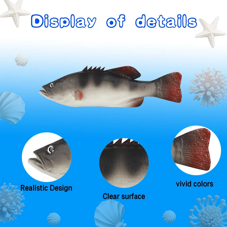 10 Pcs Realistic Fake Fish 6 Types Lifelike Stuffed Artificial Fish Models Ru... Foto 2 de 4