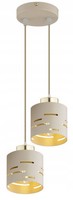 HäNgelampe Schlafzimmer 2-Flammig Beige Gold E27 B:12 Cm Pendelleuchte Esszimmer