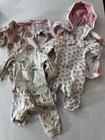 6Pc Newborn Baby Girl Clothes Bodysuits, Outfit, and 0-9 Month Bath Robe