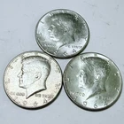 1964 Kennedy Half Dollar Lot Of 3 90% Silver Circulated Condition #8329