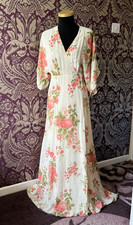 Reformation Vintage Cabbage Rose Design Wrap Maxi Dress Medium