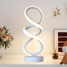 LED Spiral Table Lamp, Desk Light Three Color Bedside Lamp Bedside Night Light