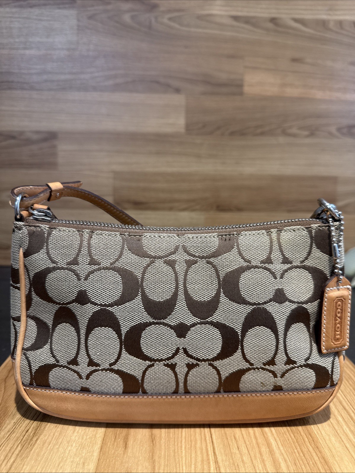 Coach Signature Demi Pouch 6094 Y2K 2002 Jacquard Lea… - Gem