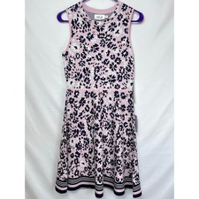 NWT Eliza J Women's Size Med Pink/Black Fit & Flare Floral Print Dress EJ0-5835