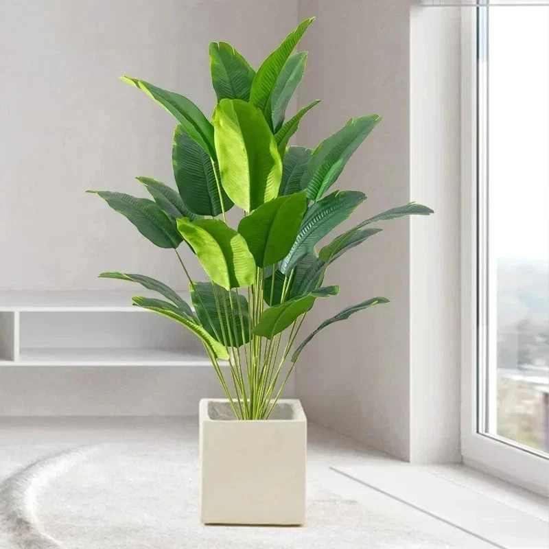 1pcs Artificial Plants Large Tropical Palm Tree Fake Banana Plants Leaves  Decor | eBay