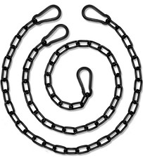 Black Swing Hanging Chain Kit   2Pcs 44" Heavy Duty Stainless Steel Chains wi...