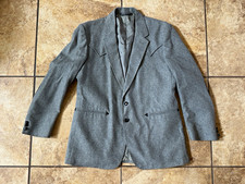 Vintage Silverado Grey Wool Western Yoke Arrowhead Blazer Jacket Made in USA