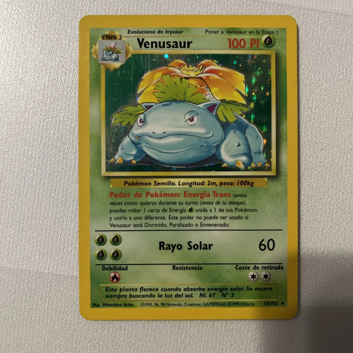 Venusaur Pokémon TCG Holo Rare Base Set Individual Collectible