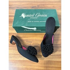 1950s Vintage Black Boudoir Slippers by Daniel Green