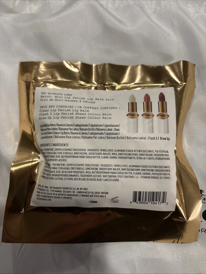 Pat McGrath Labs Mini Lip Fetish Lip Balm Trio NIB 3 Shades Free Makeup Bag Too - Image 2 of 4