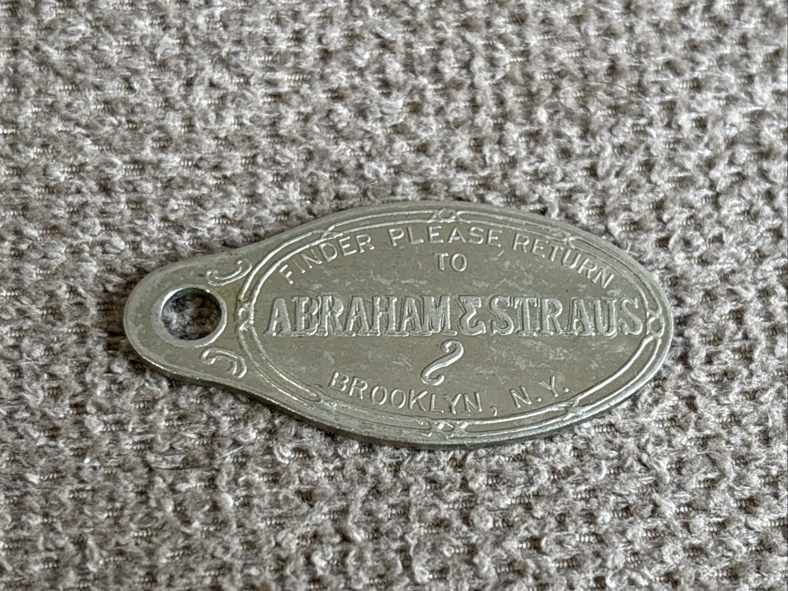 Early Brooklyn NY Abraham & Straus Dept. Store Charge Coin Credit Fob Tag A&S
