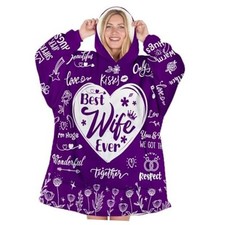 Mothers Day Birthday Gifts for Wife   Cozy Wearable Hoodie Blanket from