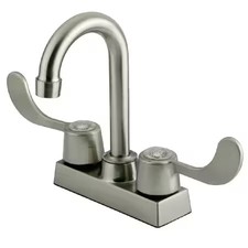 KINGSTON BRASS KB451SN 4" Bar Faucet W/ Blade, Handle, Brushed Nickel