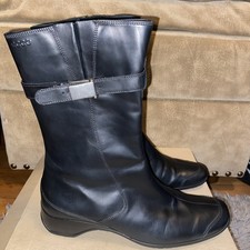 Ecco Womens Sz 9 Eur 40 Black Leather Riding ...