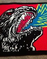 Godzilla Large 6 Foot X 4 Foot Area Rug Original Handmade Toho