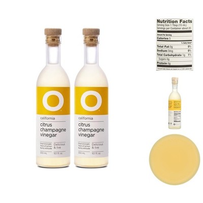 Versatile Citrus Champagne Vinegar 10.1 Fl Oz - Refreshing Drink & Salad Tonic
