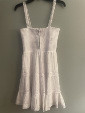 Steve Madden Happy Tiers Dress White Boho M NWT $99