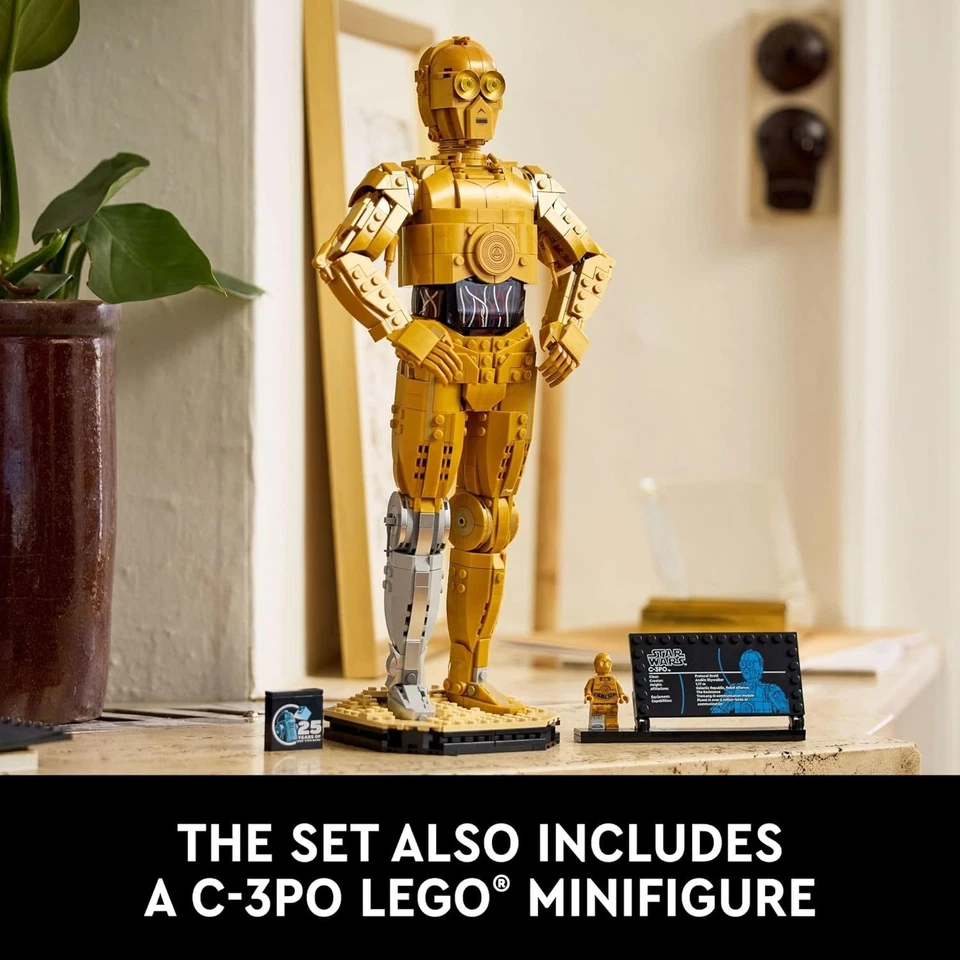 LEGO® Star Wars C-3PO 75398 Modelo de exhibición de droides construibles + minifigura adulto Foto 2 de 4