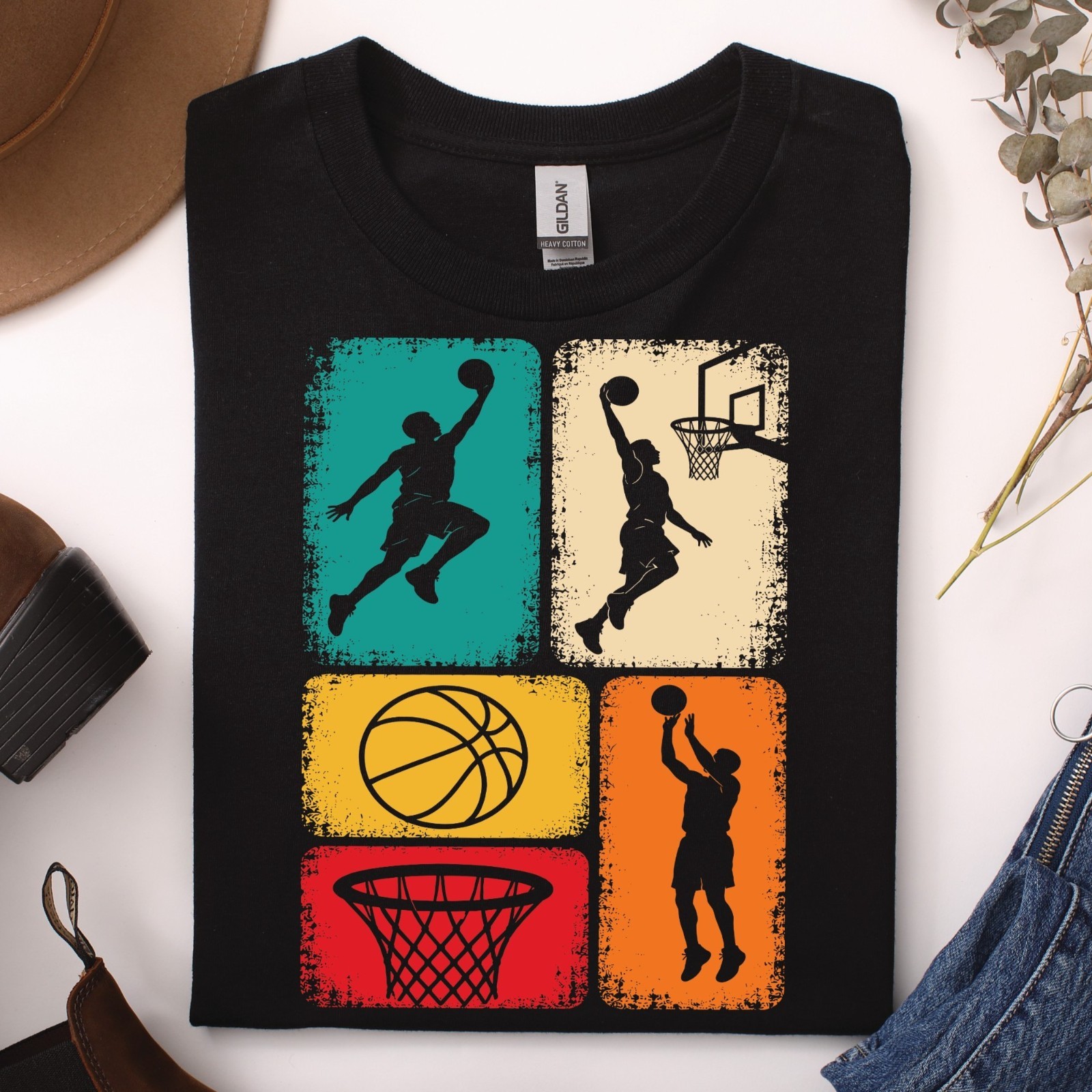 Camiseta Baloncesto Hombre Camiseta Deportiva Streetball Oscuro Retro Vintage Fan Regalo