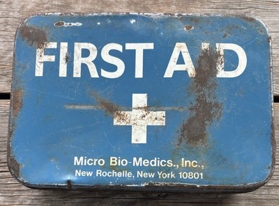 First Aid Tin~1970 s~Hinged~Full Supply Boxes~Empty Merthiolate Swab Box~