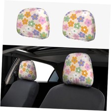 2 PCS Headrest Covers Accessories Protective One Size Cute Flowers Floral