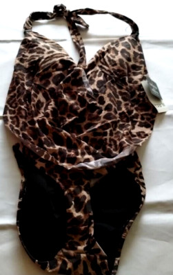 Bar III Natural Beach Cheetah One Piece Size L