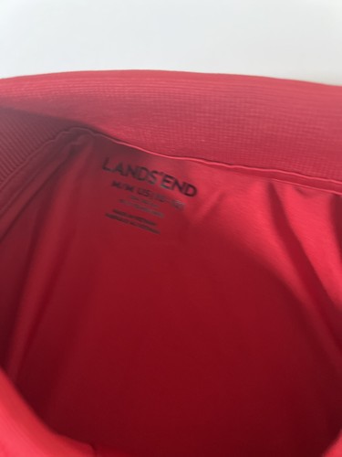 Lands' End School Uniform Boy's Short Sleeve Shirt Red Reflective Medium 10-12 - Picture 10 of 12