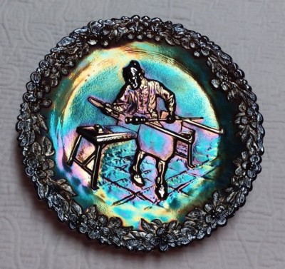 FENTON CARNIVAL GLASS AMERICAN CRAFTSMAN SERIES Collector Plate #1  GLASSMAKER