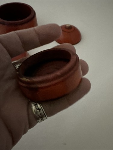 Red Lacquer Box Containers Handmade 3.5" Tall & 1.5" Tall - Picture 10 of 14