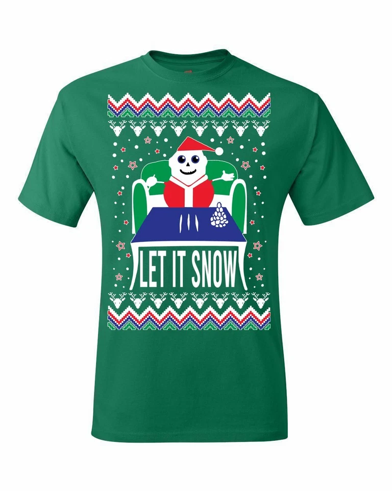 Ugly Christmas Sweater T-SHIRT | Funny 'Let It Snow' Meme T-SHIRT! HOT XMAS GIFT - Image 3 of 4