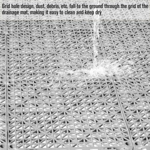12PCS Modular Interlocking Drainage Flooring Tiles 12" x 12" Non-Slip Splicin... - Picture 3 of 7