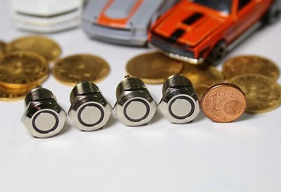 Einbauschalter rastend Taster Druckschalter 12mm mm Metall LED 6 12 24 36 V