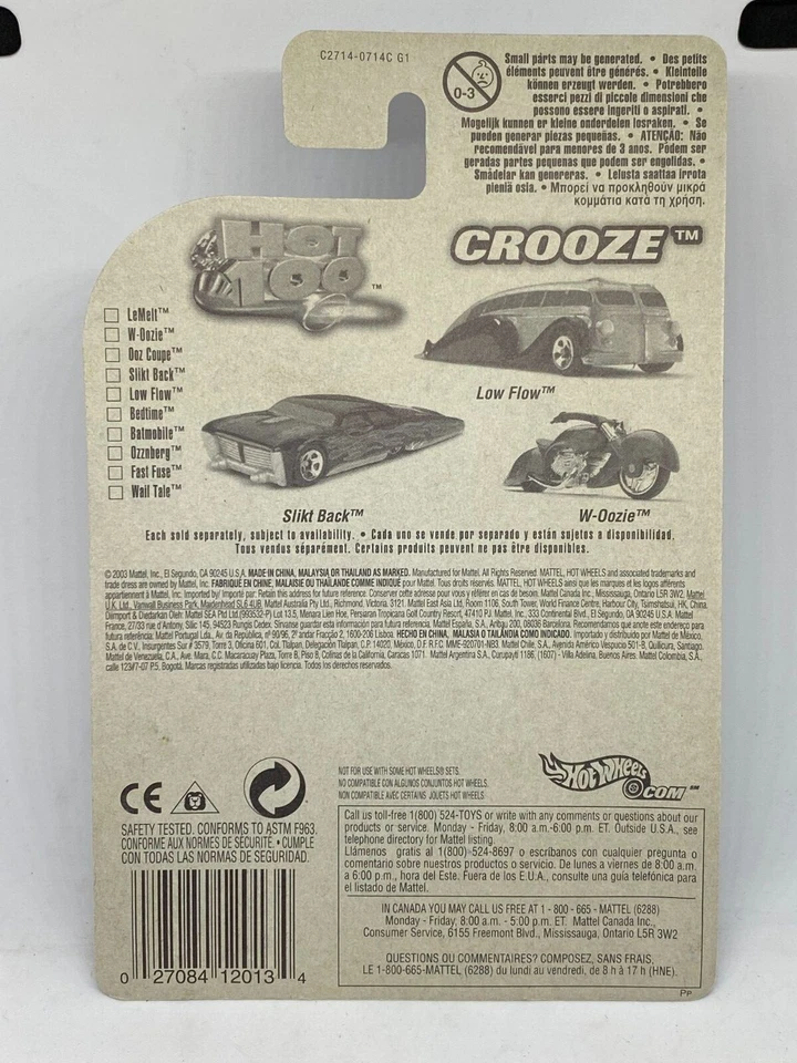 Hot Wheels 2004 primeras ediciones 46/100, Crooze W-oozie 2004-046, rojo ~ nuevo sellado Foto 4 de 4