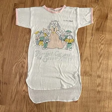 Vintage Purrfect Cat and the Seven Kitties Sleepwear Sleep Shirt Size M 8-10