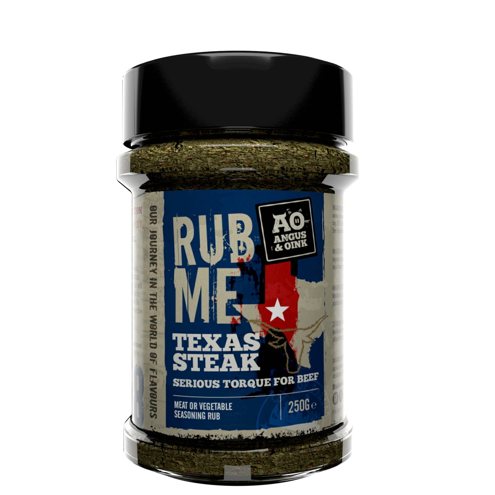 Angus & Oink Rub Me Texas Steak Beef Barbecue Spice BBQ Rub Seasoning 210g Pot