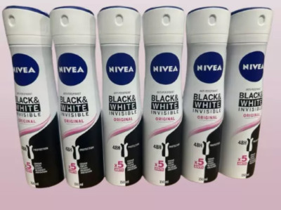 Nivea for Women A/P Spray Black & White Original 150ml (Pack of 6 Units)