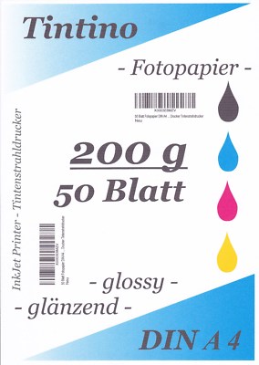 Ditwis Fotopapier A4 200g/m² | 50 Blatt Hochglanz Für Tintenstrahldrucker | Ideal Für Fotos & Flyer