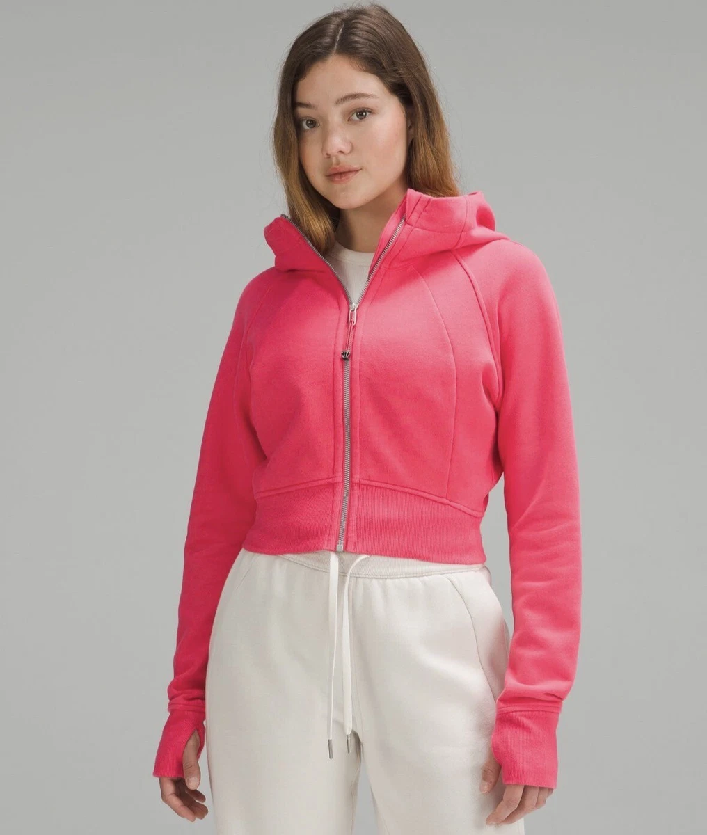 Lululemon Scuba Full-Zip Cropped Hoodie Size 8 LIP GLOSS Pink