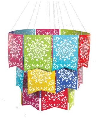 Cinco de Mayo Del Sol Paper Flag Chandelier 1 Piece Decorations Fiesta Festive