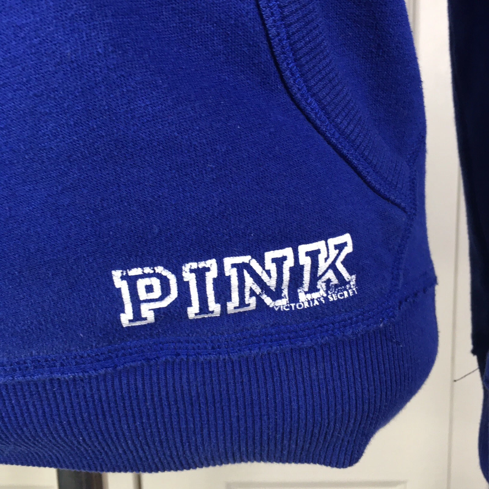 UNDERCOVER Felpa con cappuccio NFL New York Giants donna taglia small blu rosa Victoria Secret tasca